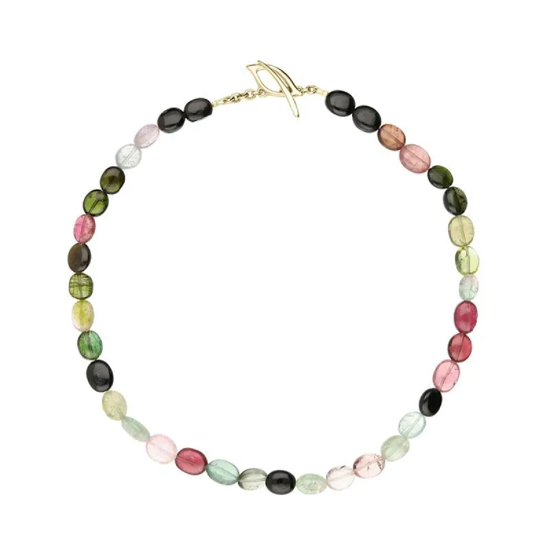 18ct White Gold Tourmaline Beaded Chunky Necklace sold by Jura Watches