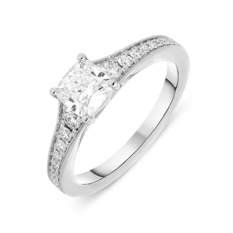 Platinum 1.17ct Diamond Cushion Cut Ring sold by Jura Watches