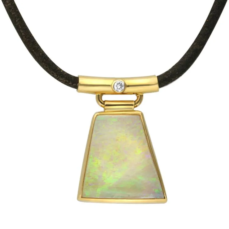 18ct Yellow Gold Opal Diamond Unique Necklace D sold by Jura Watches