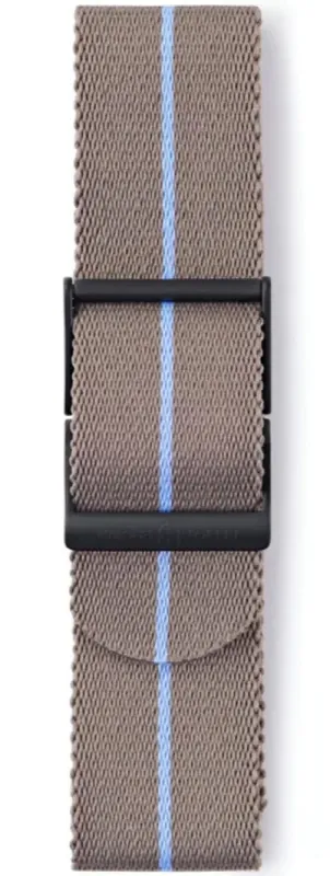 Elliot Brown Strap Webbing 22mm Desert Brown Blue Stripe sold by Jura Watches