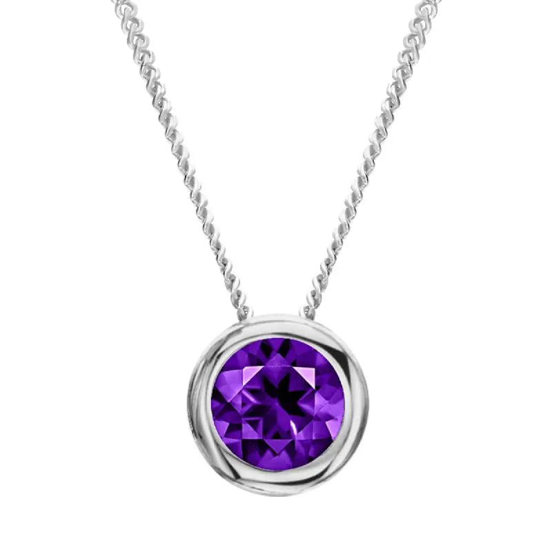 18ct White Gold 0.50ct Amethyst Round Necklace sold by Jura Watches