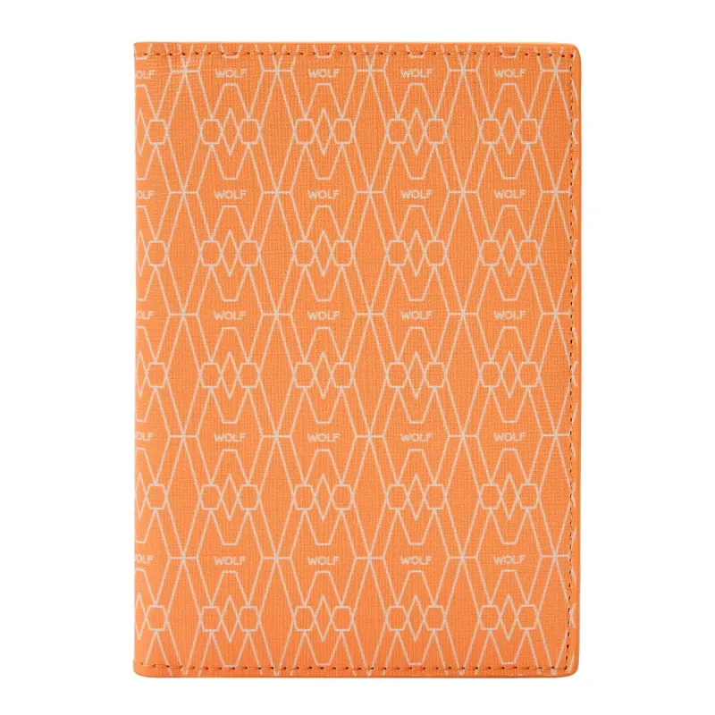 Wolf Signature Vegan Collection Orange Passport Sleeve sold by Jura Watches