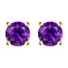 18ct Yellow Gold 18ct Amethyst Round Stud Earrings sold by Jura Watches