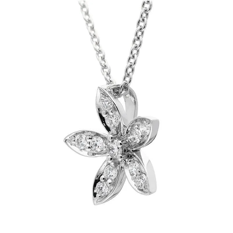 18ct White Gold Diamond Flower Pendant sold by Jura Watches product image thumbnail 2