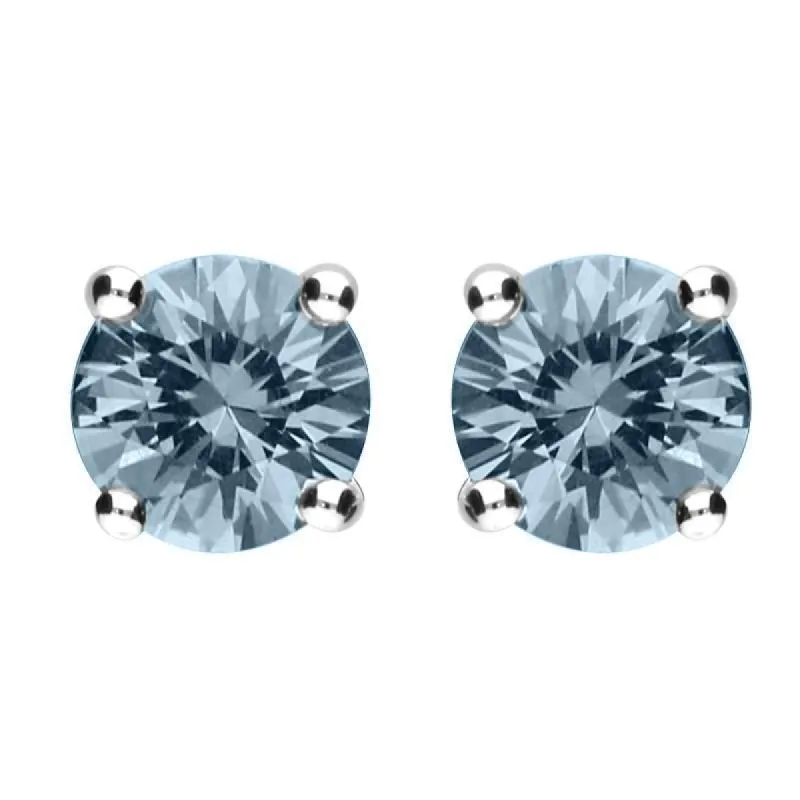 18ct Yellow Gold 0.50ct Aquamarine Solitaire Stud Earrings sold by Jura Watches