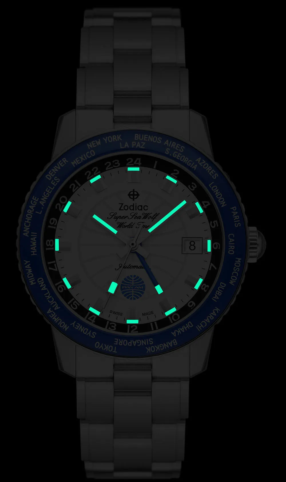 Zodiac Watch Super Sea Wolf World Time GMT Pan Am D sold by Jura Watches product image thumbnail 4
