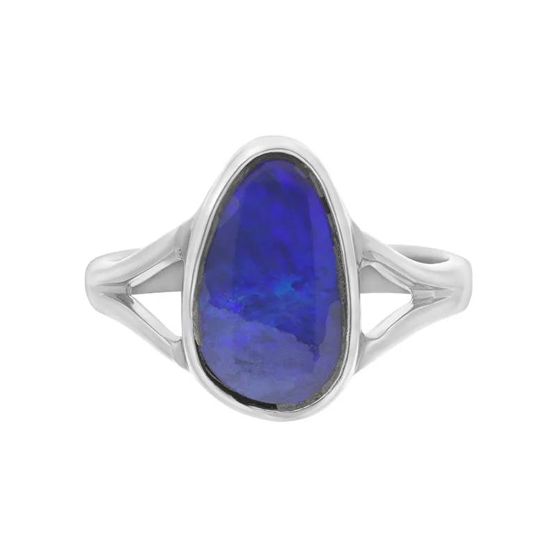 Sterling Silver Opal Doublet Abstract Split Shank Ring D sold by Jura Watches product image thumbnail 3