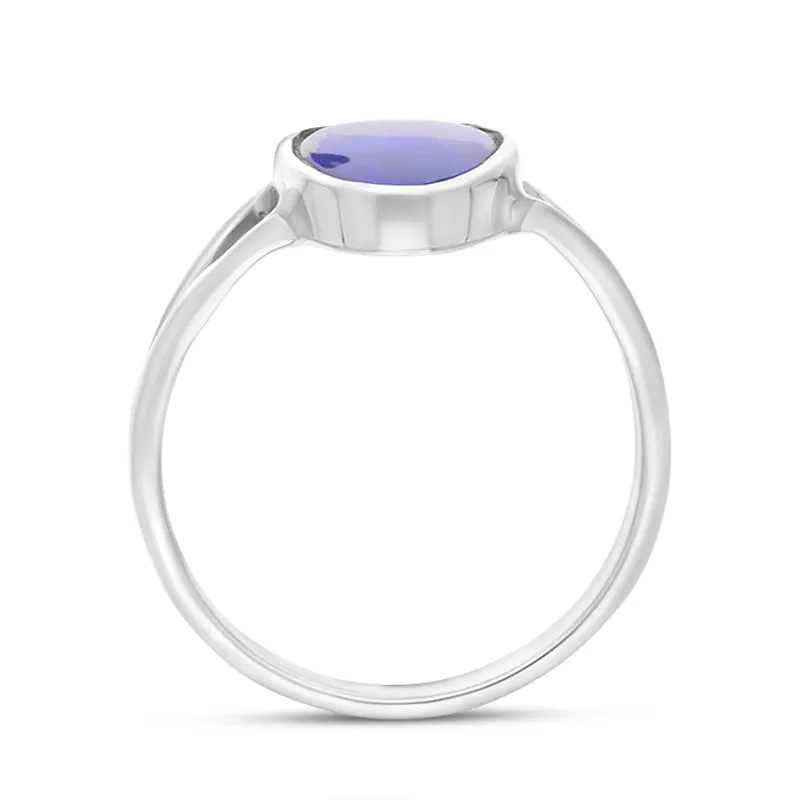Sterling Silver Opal Doublet Abstract Split Shank Ring D sold by Jura Watches product image thumbnail 2