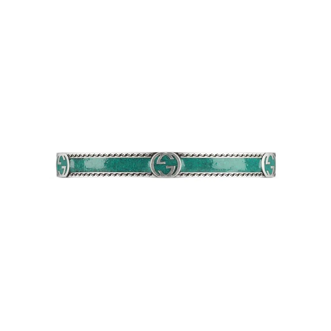 Gucci Interlocking G Sterling Silver Turquoise Enamel Cuff Bracelet D sold by Jura Watches product image thumbnail 2