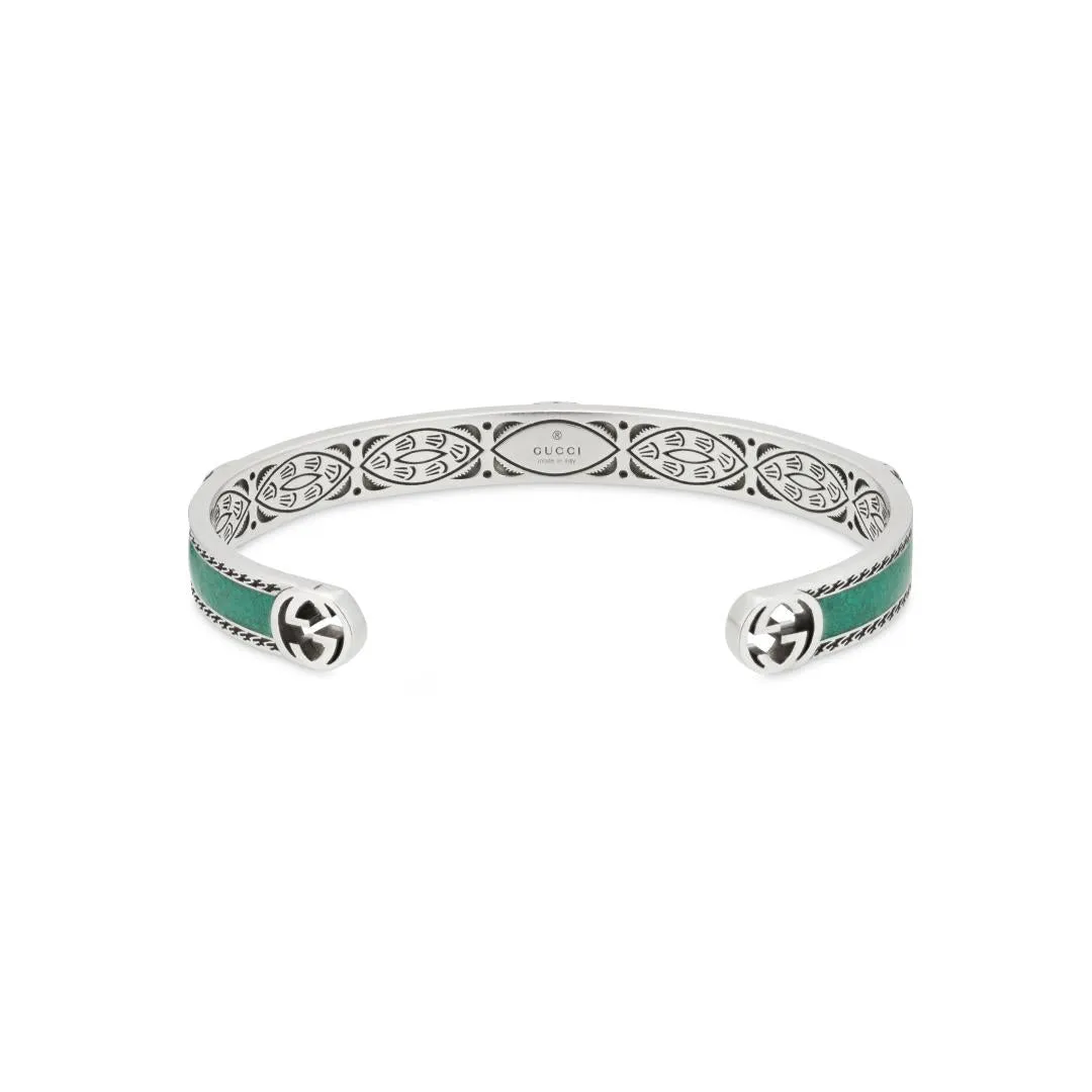 Gucci Interlocking G Sterling Silver Turquoise Enamel Cuff Bracelet D sold by Jura Watches product image thumbnail 3