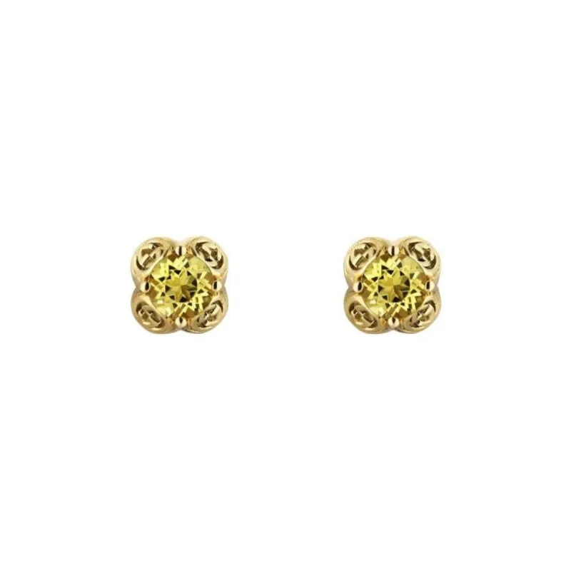 Gucci Interlocking G 18ct Yellow Gold Beryl Stud Earrings D sold by Jura Watches