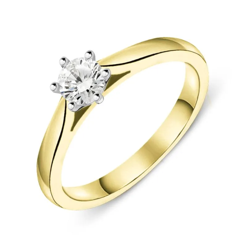 18ct Yellow Gold 0.40ct Diamond Brilliant Cut Solitaire Ring sold by Jura Watches
