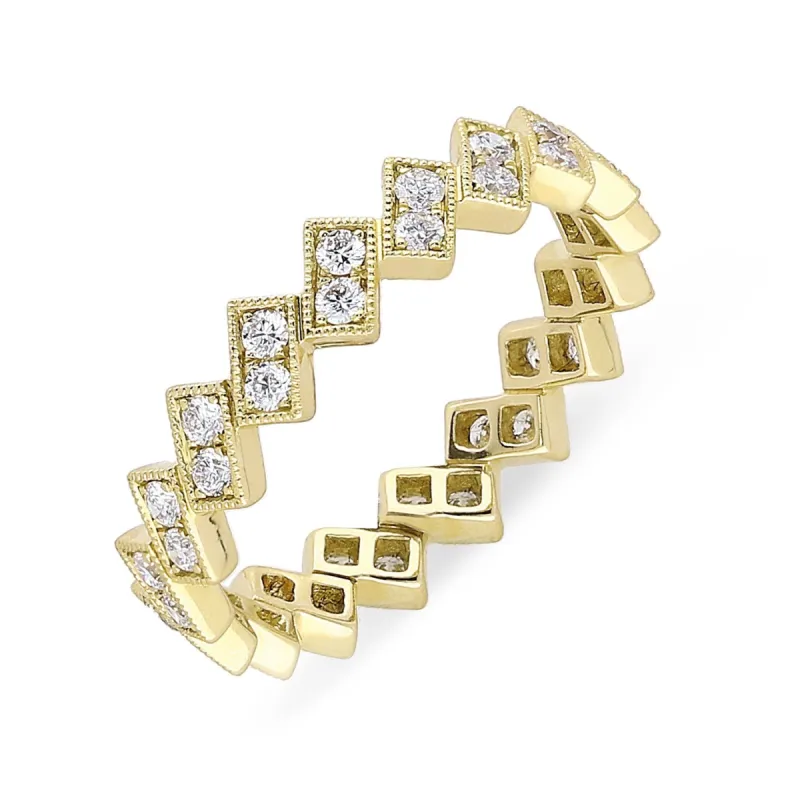 18ct Yellow Gold 0.54ct Diamond Stacking Ring sold by Jura Watches