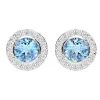 18ct White Gold 0.54ct Aquamarine Diamond Stud Earrings sold by Jura Watches