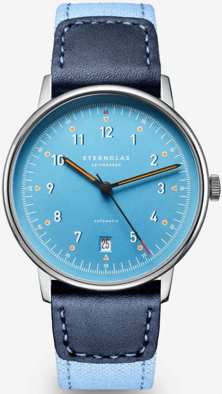 Sternglas Lumatik Automatic Light Blue Watch made by Jura Watches
