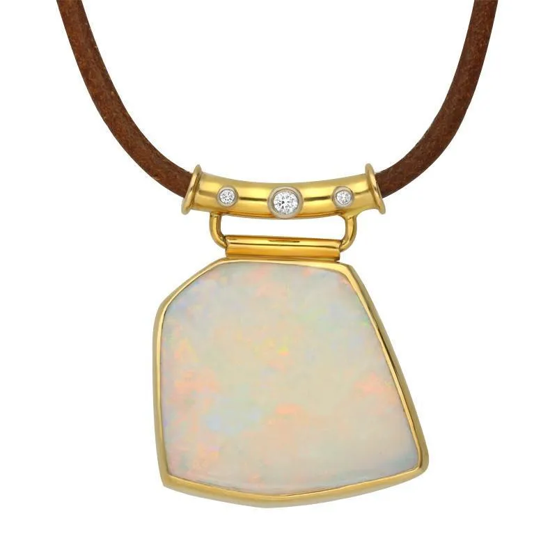 18ct Yellow Gold Opal Diamond Unique Necklace D sold by Jura Watches