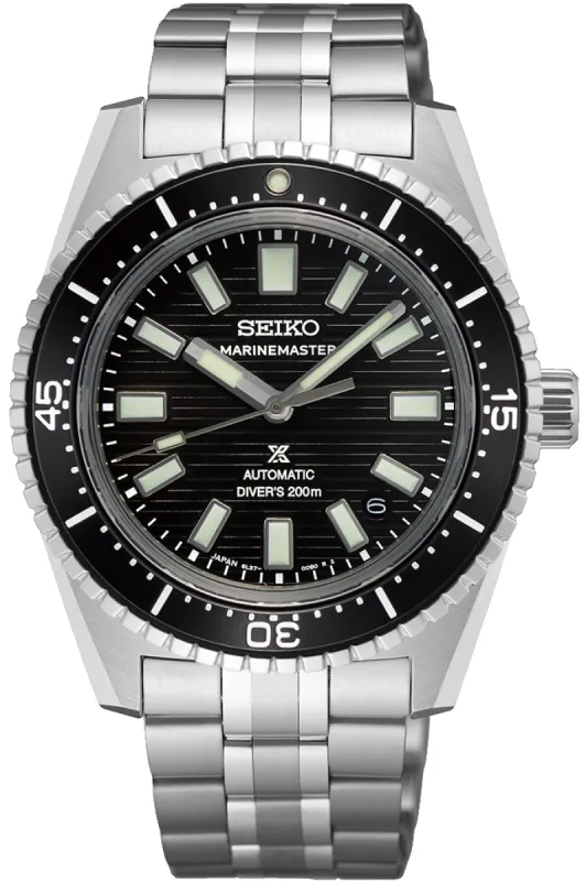 Seiko Prospex Black Dark Water Marinemaster 1965 Reinterpretation Diver Watch sold by Jura Watches