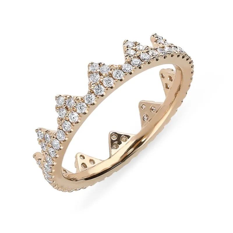 18ct Rose Gold 0.63ct Diamond Geometric Stacking Ring sold by Jura Watches