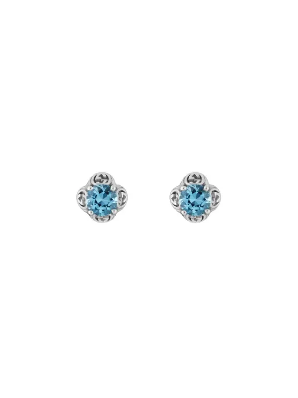 Gucci Interlocking G 18ct White Gold Topaz Stud Earrings D sold by Jura Watches