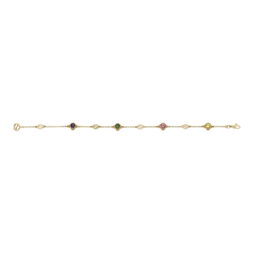 Gucci Interlocking G 18ct Yellow Gold Multicoloured Gemstone Bracelet D sold by Jura Watches product image thumbnail 2