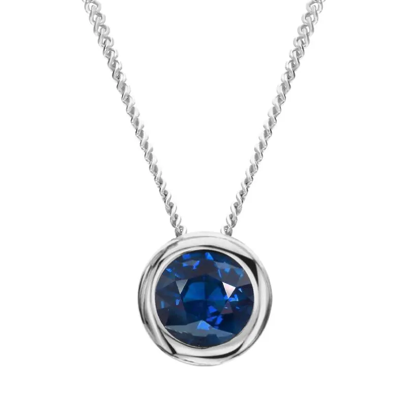18ct White Gold 0.58ct Sapphire Martini Slider Necklace sold by Jura Watches