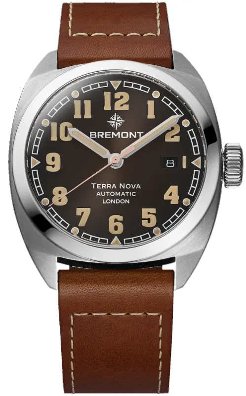 Bremont Terra Nova 40.5 Date Black Leather Watch sold by Jura Watches