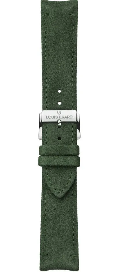 Louis Erard Strap Leather Green Basilico Nubuck 22/20mm sold by Jura Watches