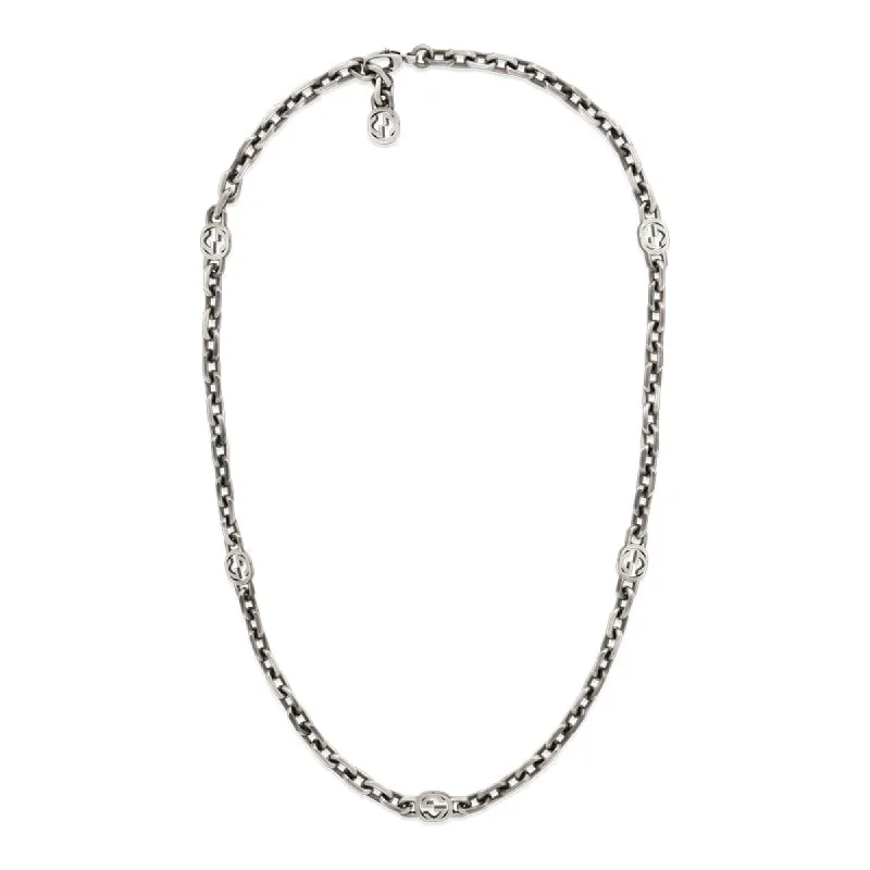 Gucci Interlocking Motif Aged Sterling Silver Necklace sold by Jura Watches