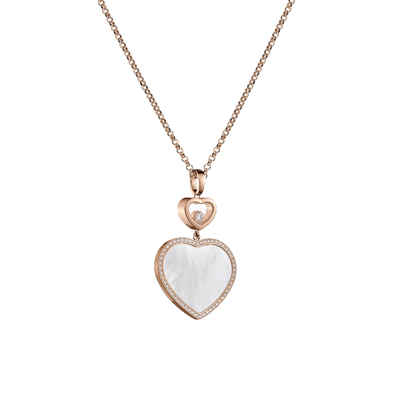 Chopard Happy Hearts 18ct Rose Gold Mother Of Pearl 0.32ct Diamond Necklace sold by Jura Watches product image thumbnail 2