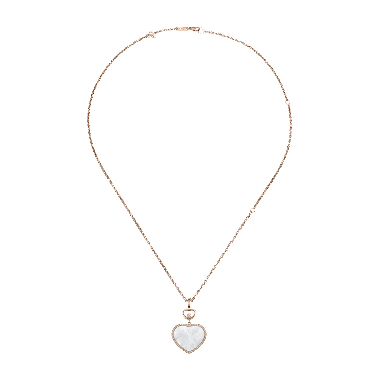 Chopard Happy Hearts 18ct Rose Gold Mother Of Pearl 0.32ct Diamond Necklace sold by Jura Watches product image thumbnail 4