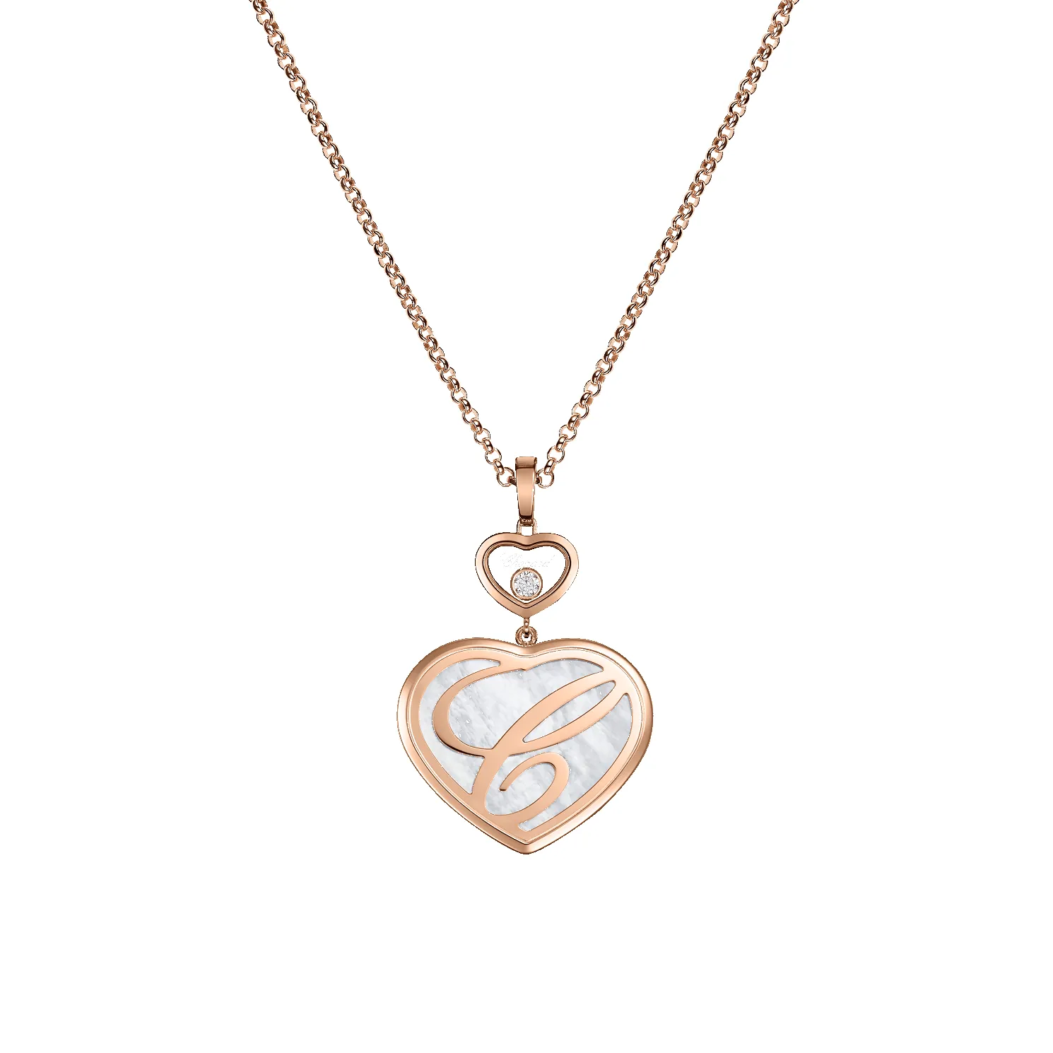Chopard Happy Hearts 18ct Rose Gold Mother Of Pearl 0.32ct Diamond Necklace sold by Jura Watches product image thumbnail 3