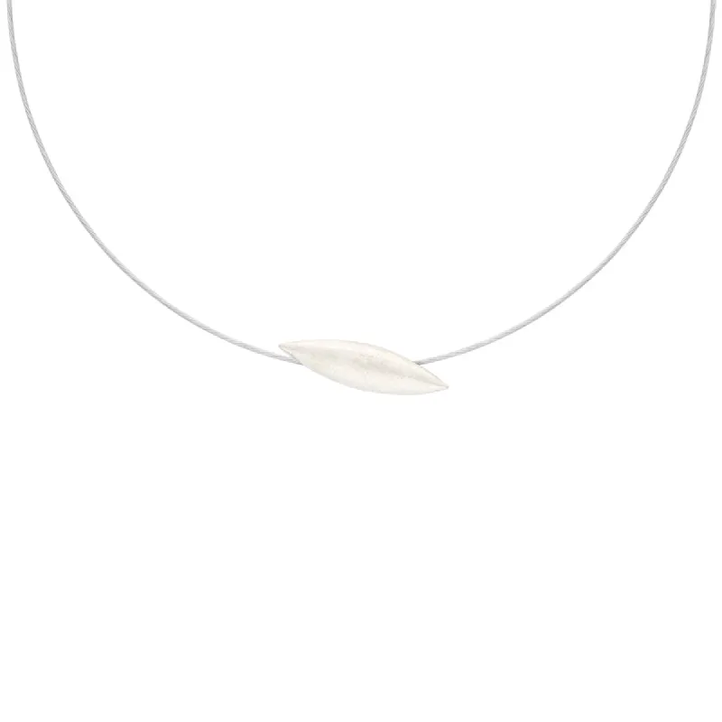 Sterling Silver Small Horizontal Marquise Necklace D sold by Jura Watches