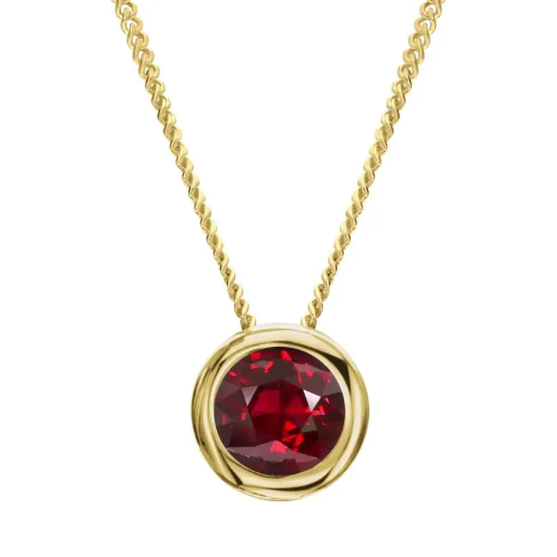 18ct Yellow Gold 0.70ct Ruby Round Necklace sold by Jura Watches