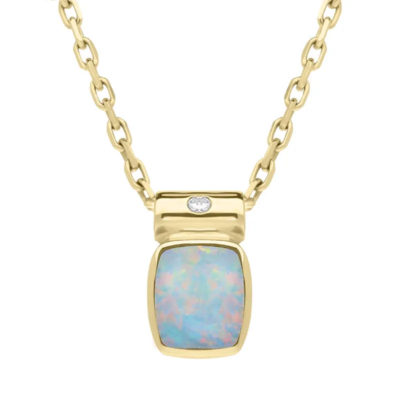 18ct Yellow Gold Opal Diamond Bail Unique Necklace D sold by Jura Watches