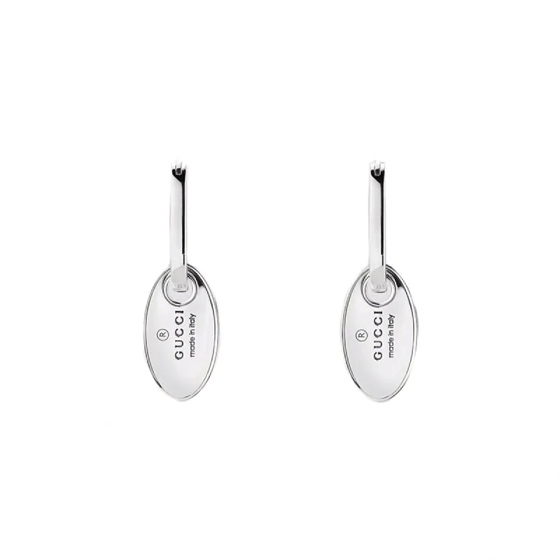 Gucci Trademark Sterling Silver Hoop Earrings sold by Jura Watches