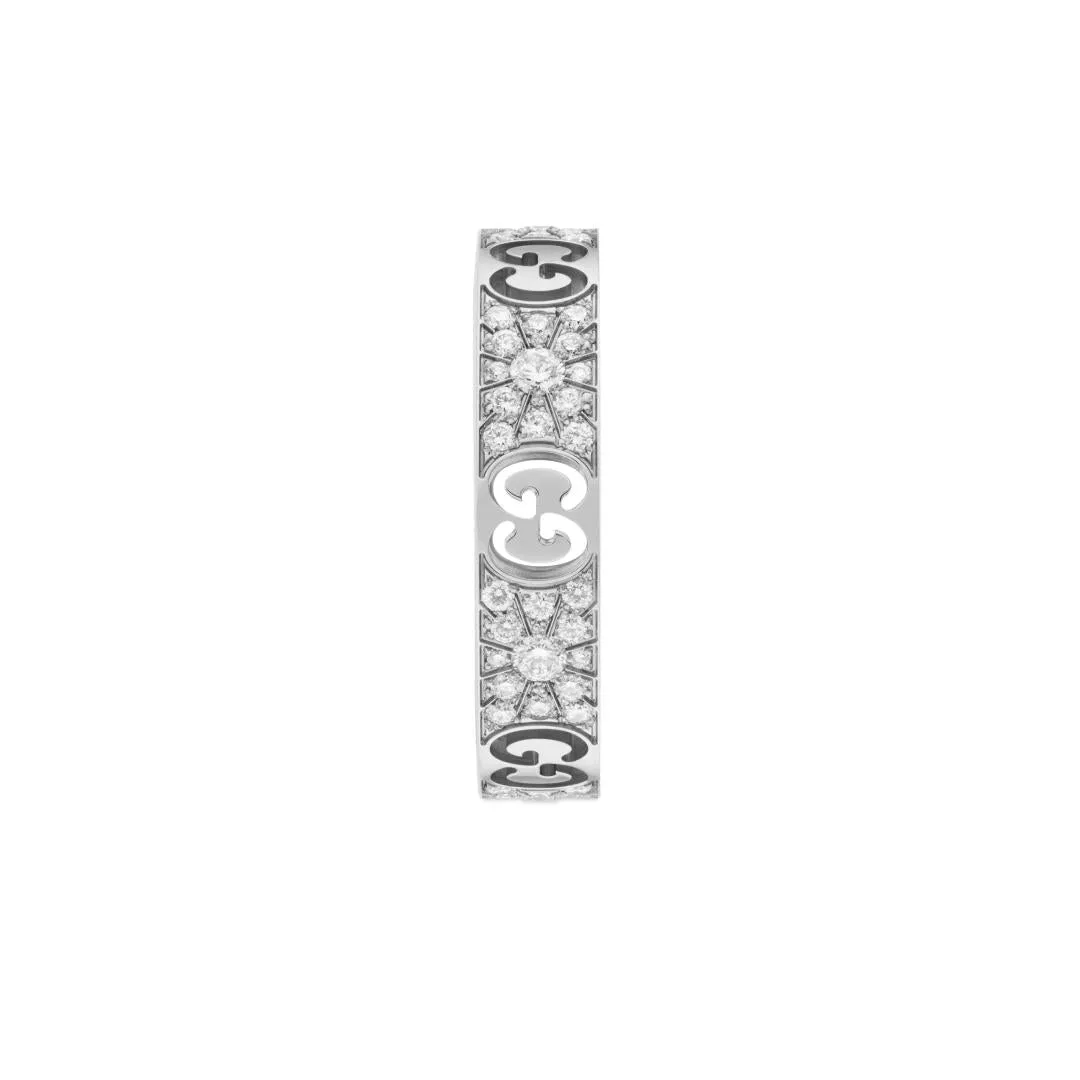 Gucci Icon 18ct White Gold Diamond Stardust Band Ring D sold by Jura Watches product image thumbnail 2