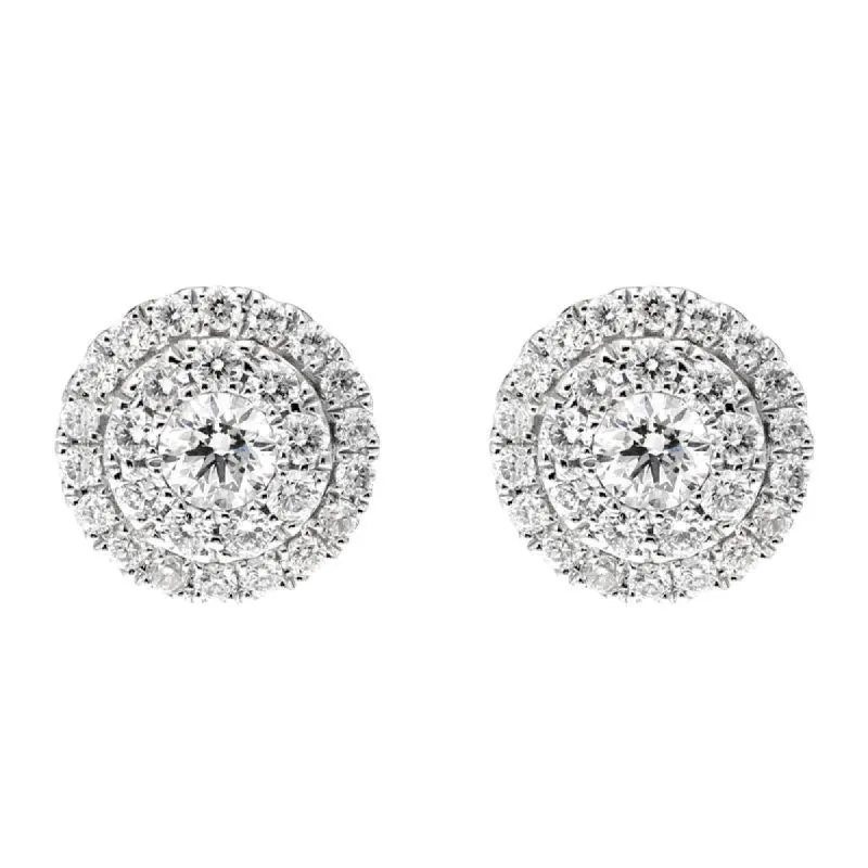 18ct White Gold 0.46ct Diamond Round Cluster Stud Earrings sold by Jura Watches