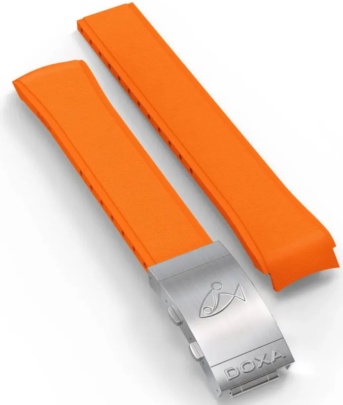 Doxa Strap SUB 300T Rubber Orange With Folding Clasp sold by Jura Watches