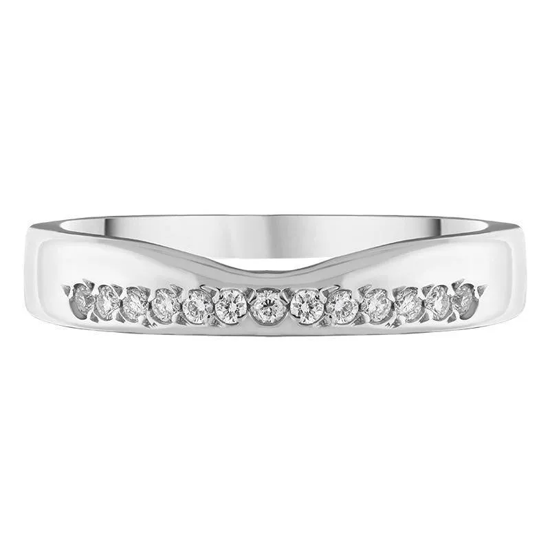 18ct White Gold 0.10ct Diamond Dipped Centre Wedding Half Eternity Ring D sold by Jura Watches product image thumbnail 2