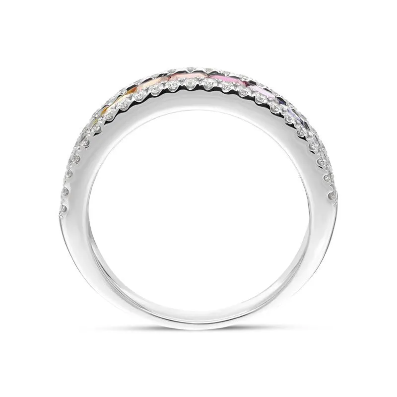 18ct White Gold Rainbow 1.94ct Sapphire 0.40ct Diamond Half Eternity Ring sold by Jura Watches product image thumbnail 4