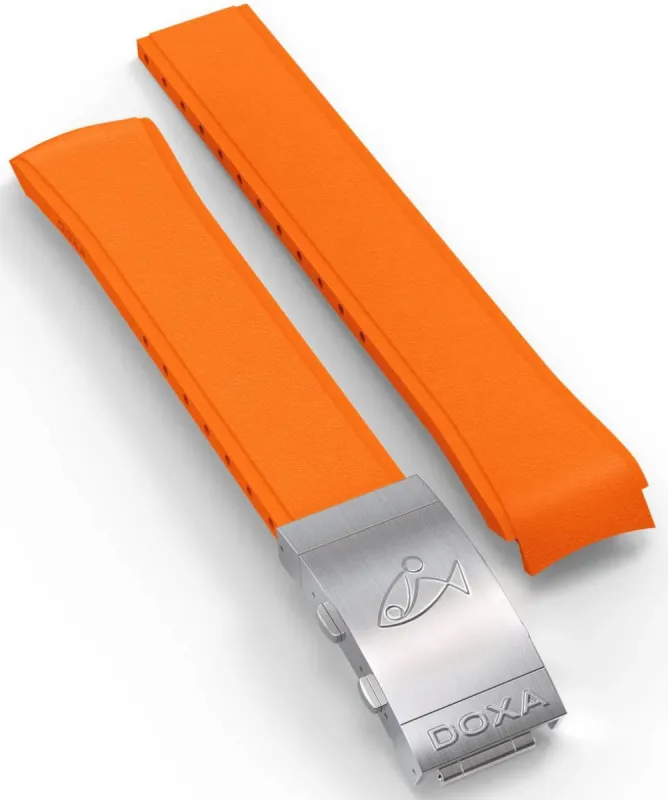 Doxa Strap SUB 300 Rubber Orange With Folding Clasp sold by Jura Watches