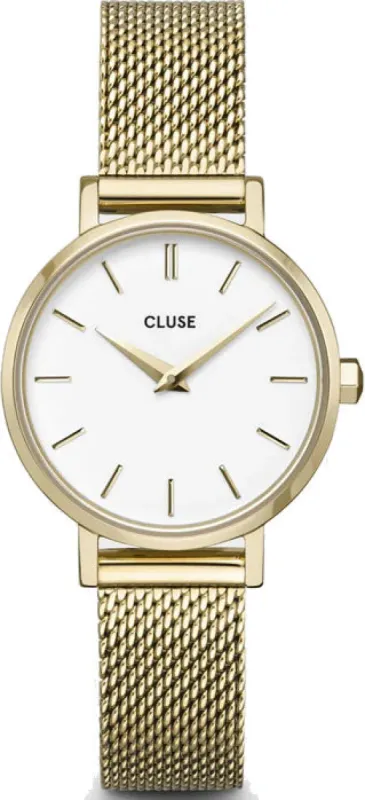 Cluse Boho Chic Petite Mesh White Gold sold by Jura Watches
