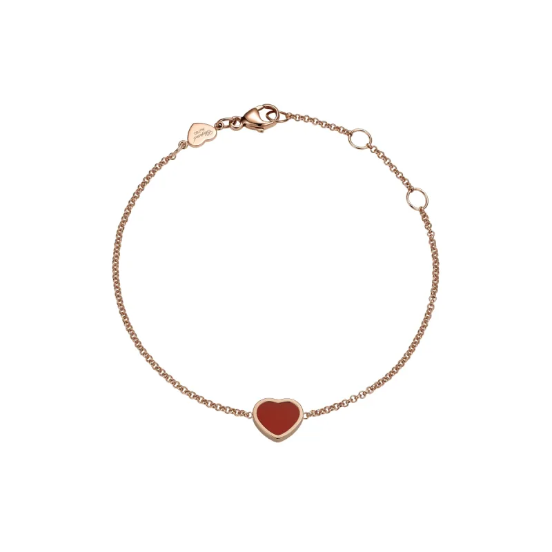Chopard My Happy Hearts 18ct Rose Gold Carnelian Bracelet sold by Jura Watches