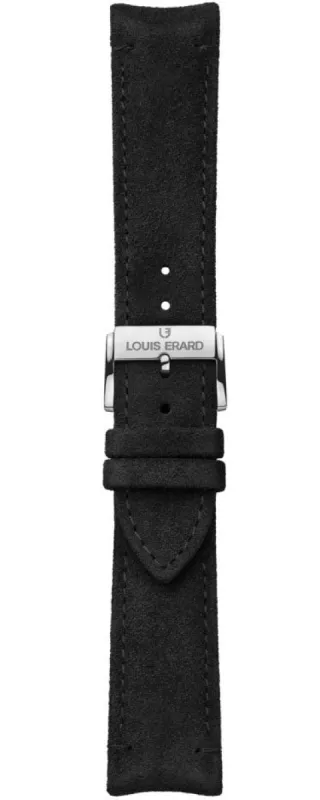 Louis Erard Strap Leather Deep Black Nubuck 22/20mm sold by Jura Watches