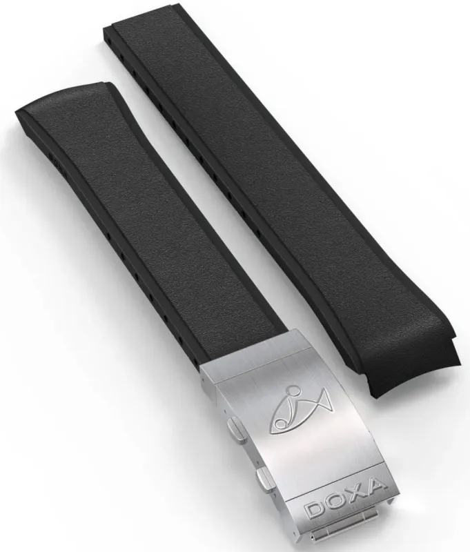 Doxa Strap SUB 1500T Rubber Black With Folding Clasp sold by Jura Watches