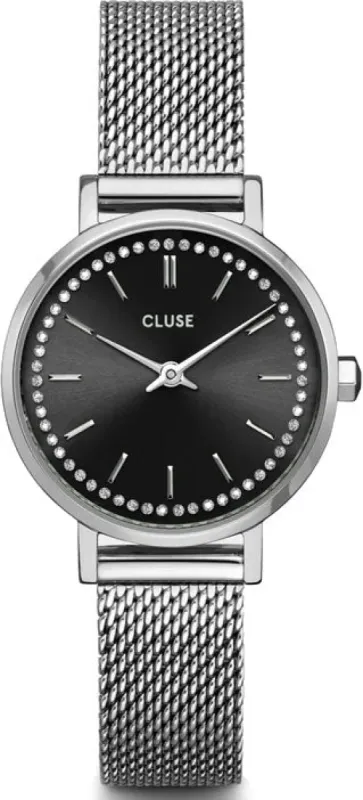 Cluse Boho Chic Petite Crystals Mesh Black sold by Jura Watches