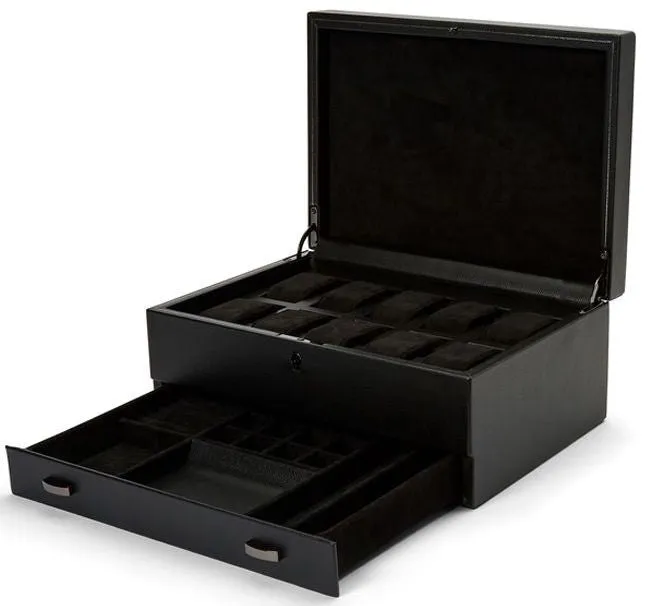 WOLF Watch Box British Racing Black 10pc Storage sold by Jura Watches product image thumbnail 2