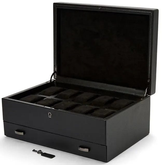 WOLF Watch Box British Racing Black 10pc Storage sold by Jura Watches