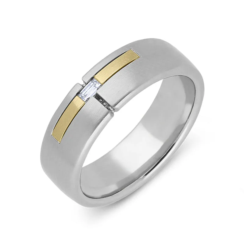 Platinum Rose Gold Diamond Wedding Ring sold by Jura Watches