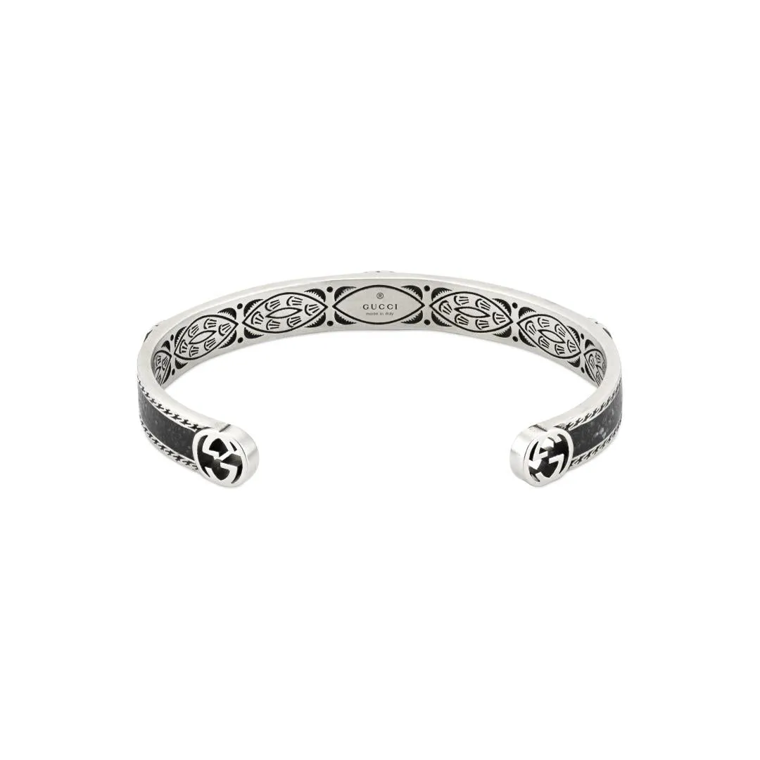 Gucci Interlocking Sterling Silver Black Enamel Cuff Bracelet D sold by Jura Watches product image thumbnail 3